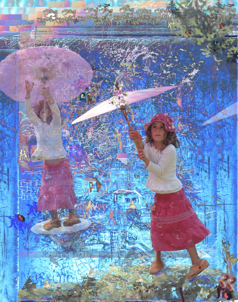 Nussinov Gallery Redfern Galleries Sydney Art Out Live umbrella girl Micha Nussinov